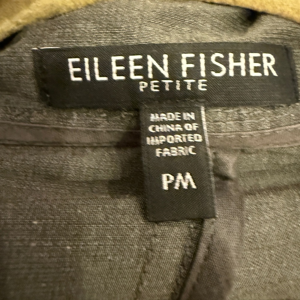 Eileen Fisher Women’s Petite Lagenlook Charcoal Pleated Trench Coat Sz PM - Picture 7 of 11